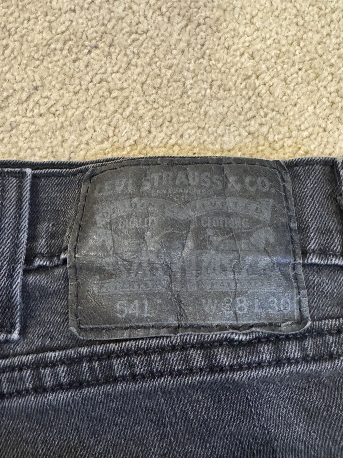 Levi’s 541 Mens Athletic Taper Stretch Jeans 38X30 Black Wash Denim