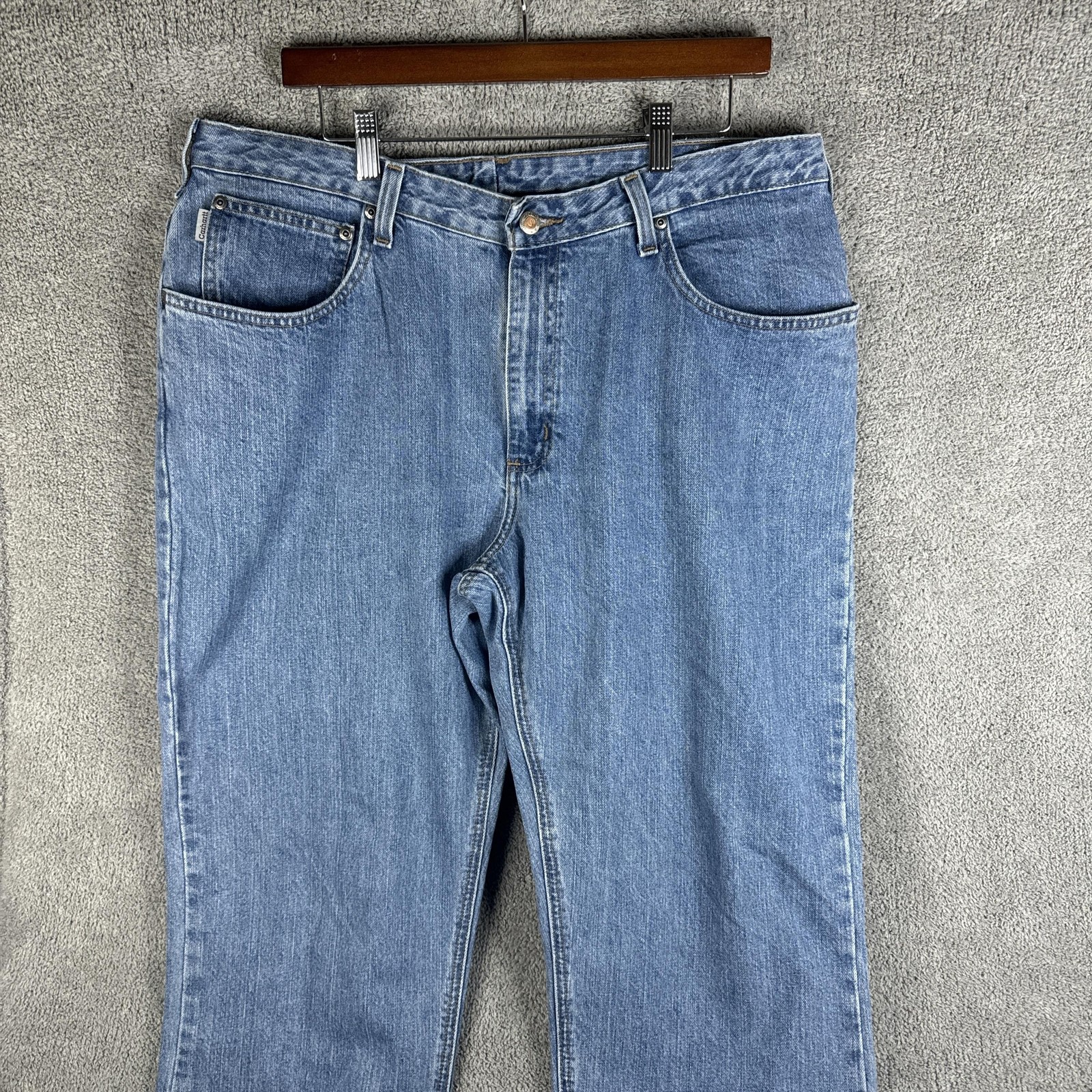 Carhartt Jeans Womens 18×30 Blue High Rise Relaxed Fit WB 160 AIO Denim Workwear