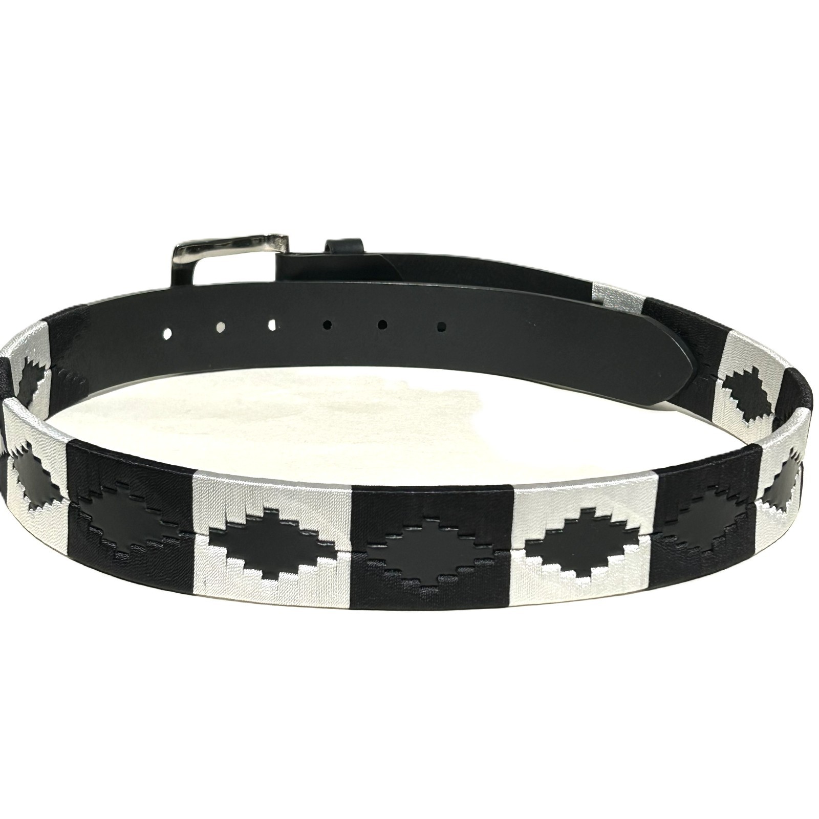 Hand Stitched Leather Polo Belt: Gaucho Style Embroidered Belt