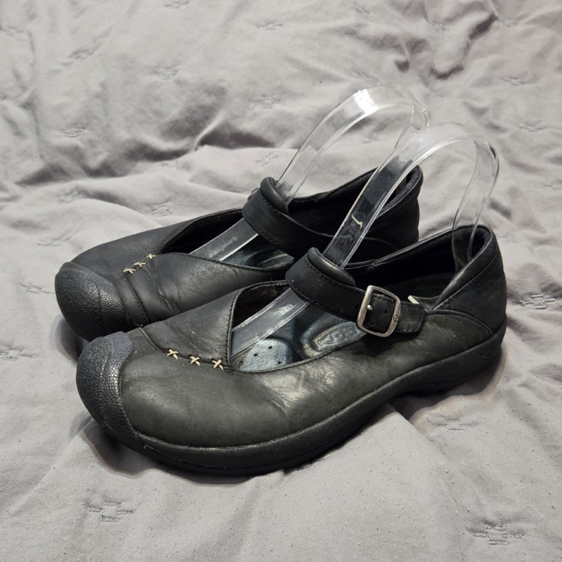 Keen Verona black leather Mary Jane Comfort Skoed W 8.5 boho Academia preppy