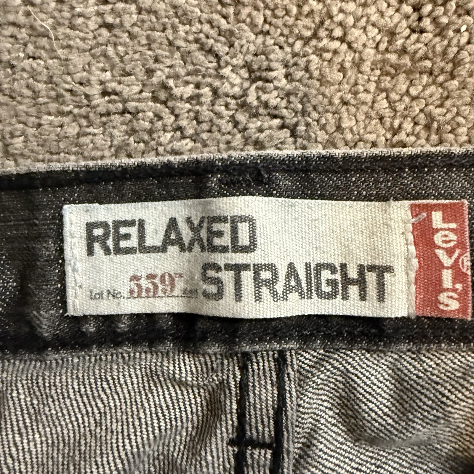 Levi’s 559 Relaxed Straight Charcoal Gray Jeans Men’s Meas. 36×28(tag36x30)