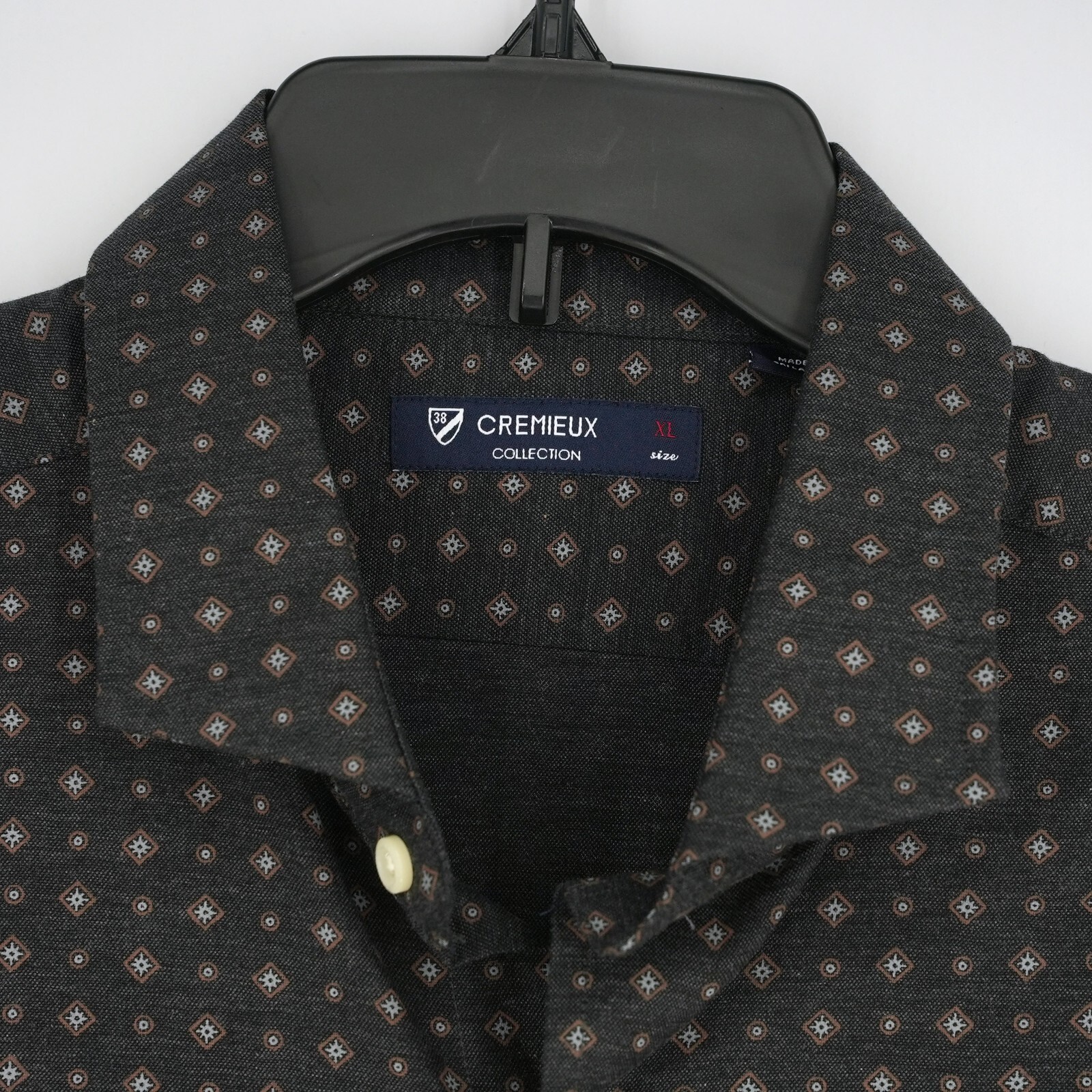 Cremieux Tessitura Monti Men’s Long Sleeve Shirt XL Black Brown Gray NWT $89.50