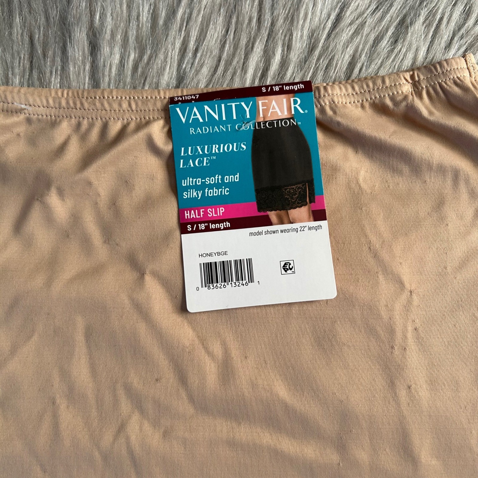 Vanity Fair Radiant Collection Half Slip Womens Size Small 18″ Brown Floral Lace