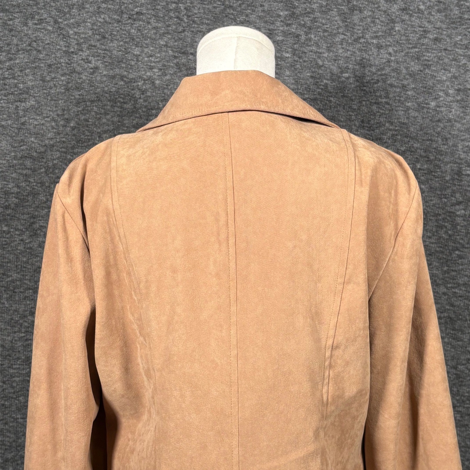 Harve Benard Faux Suede Light Brown Tan Blazer Jacket Womens Small
