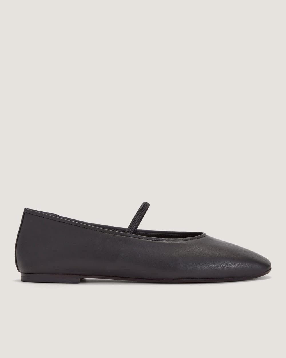 Everlane Black Leather Mary Jane Flats Square Toe Size 6.5 NWB