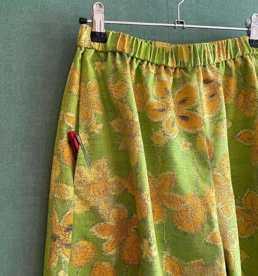 Tsumugi Kimono wide pants, Beautiful, 100% silk with lining