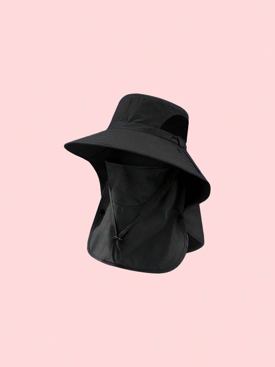 Wide Brim Fishing Hiking Sun Hat Neck Gaiter Bucket Cowboy Hat Outdoor Camo