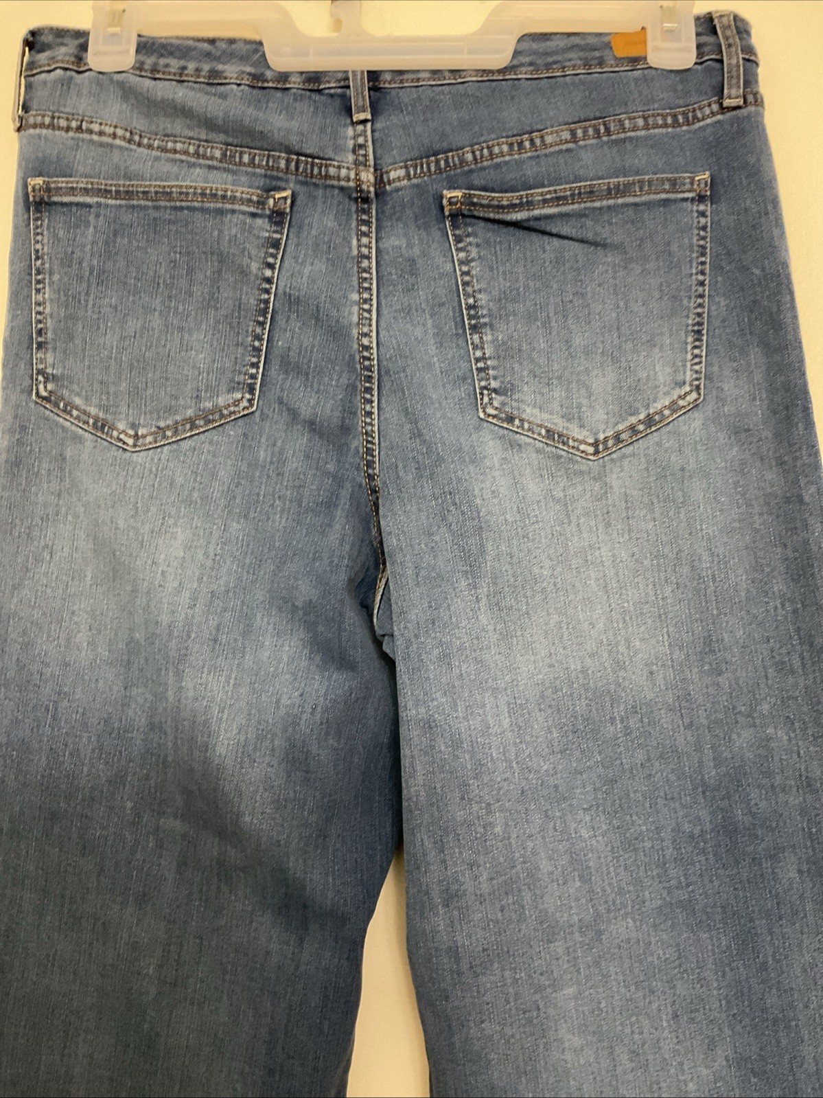 Skinnygirl Women’s Light Blue Wide Leg Crop HighRise Stretch Denim Jeans 32/14