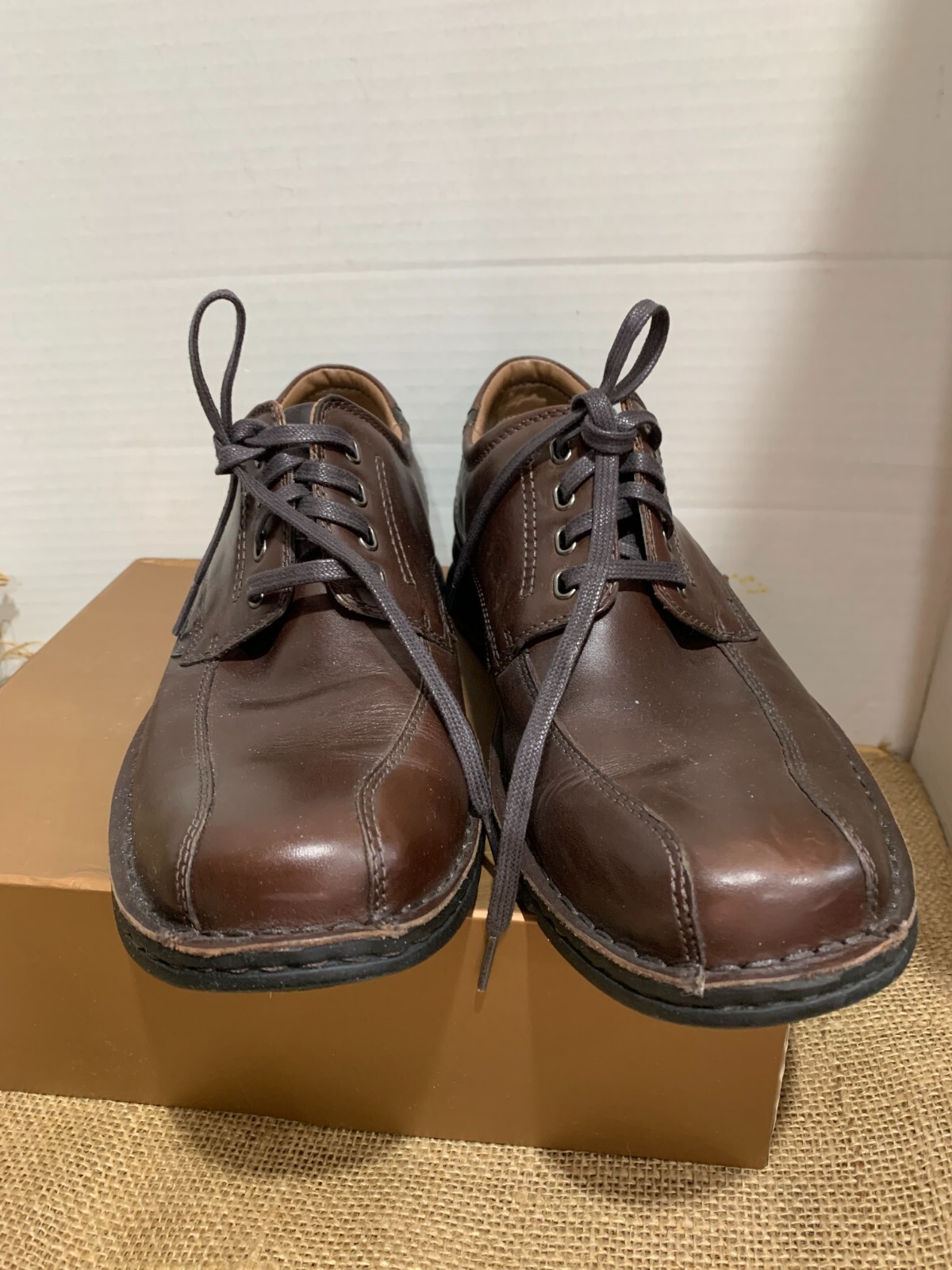 Men’s Bostonian Tifton Edge Oxford Dress Shoes, Brown Leather,9.0M, NNB