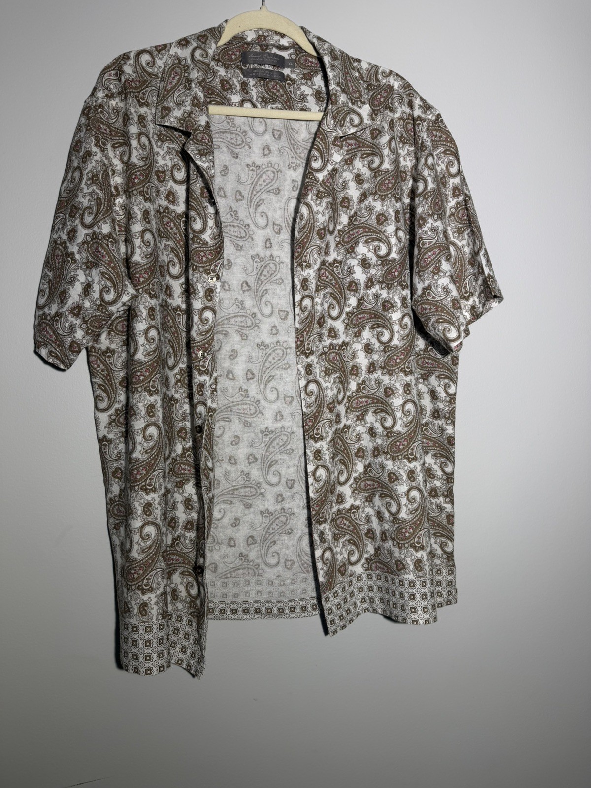 Daniel Cremieux Mens Short Sleeve Button Front Shirt size XL