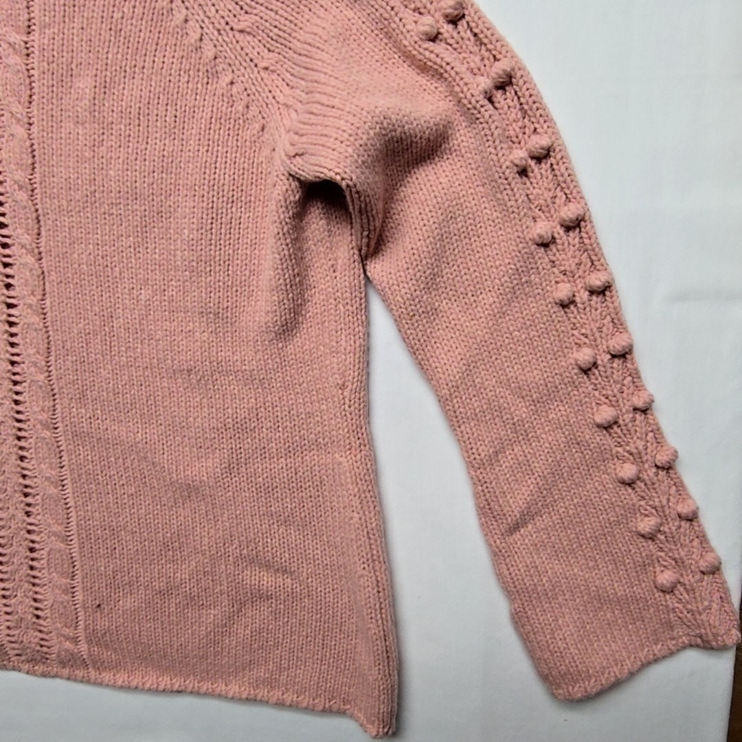 Vintage Westbound Hand Knit Pink Sweater XL Women’s Acrylic Wool Blend 90s