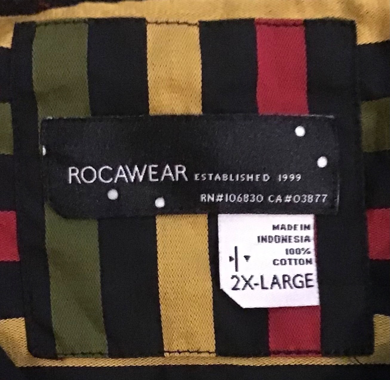 Rocawear red black green collared button down dress shirt Adult XXL