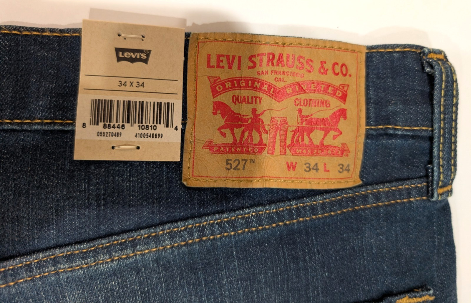 NEW Men’s Levi’s 527 Slim Bootcut Jeans Dark Wash Blue Size 34×34 NWT Ships Free