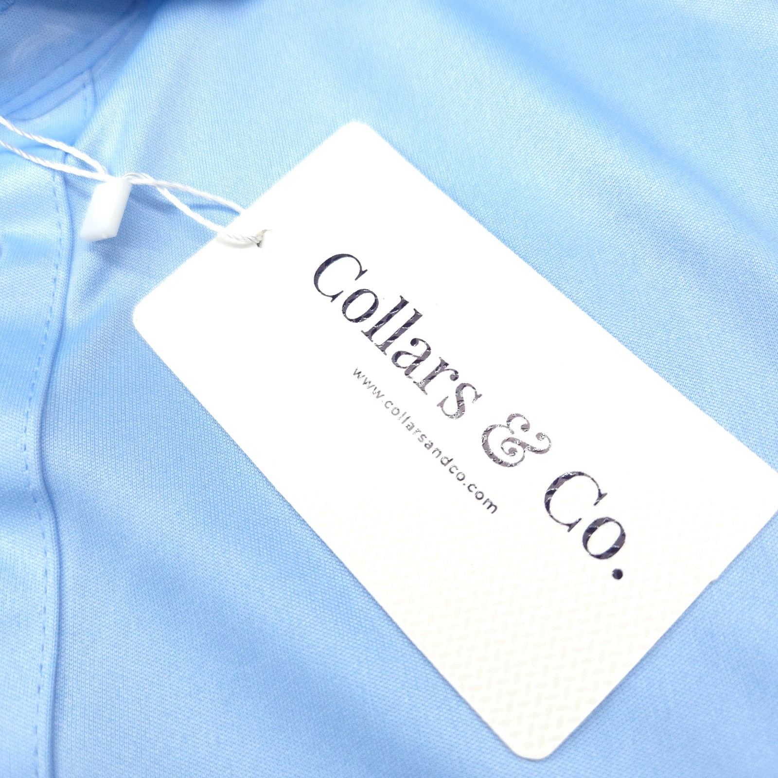 Collars & Co Performance Polo Shirt -L- BLUE LIGHTWEIGHT POLY Dress Collar -GOLF