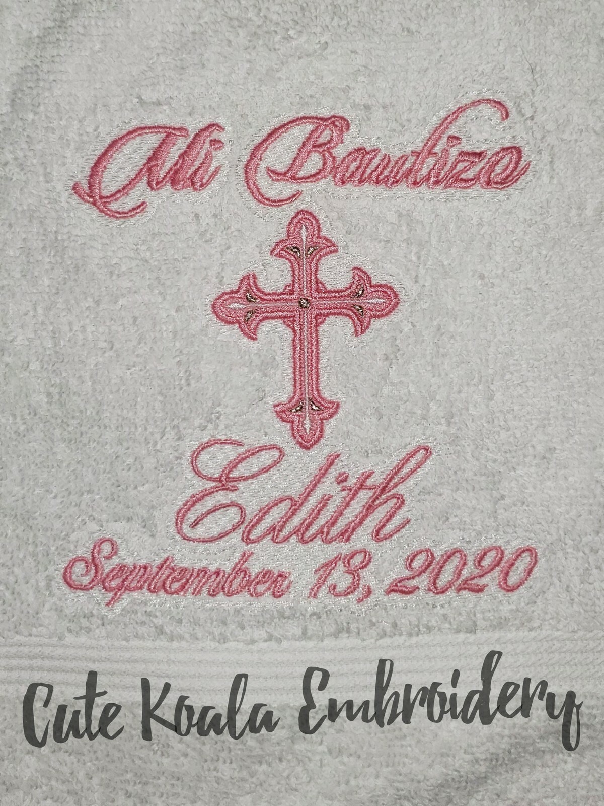 Personalized Christening Baptism Wash Cloth / Towel – Mi Bautizo