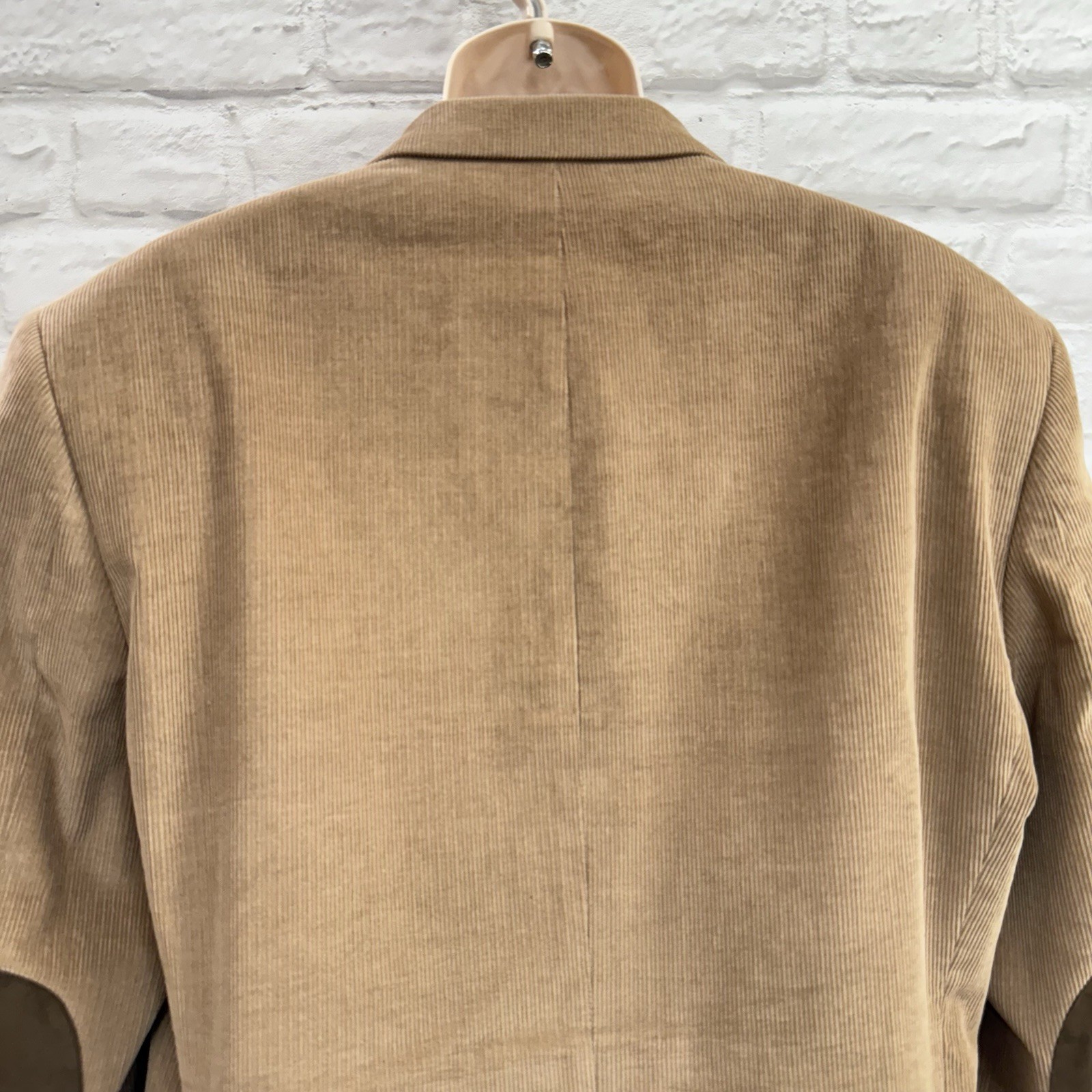 Vtg Chaps Corduroy Blazer Sport Coat 46R Elbow Patches Sport Coat Tan Suit Jacke