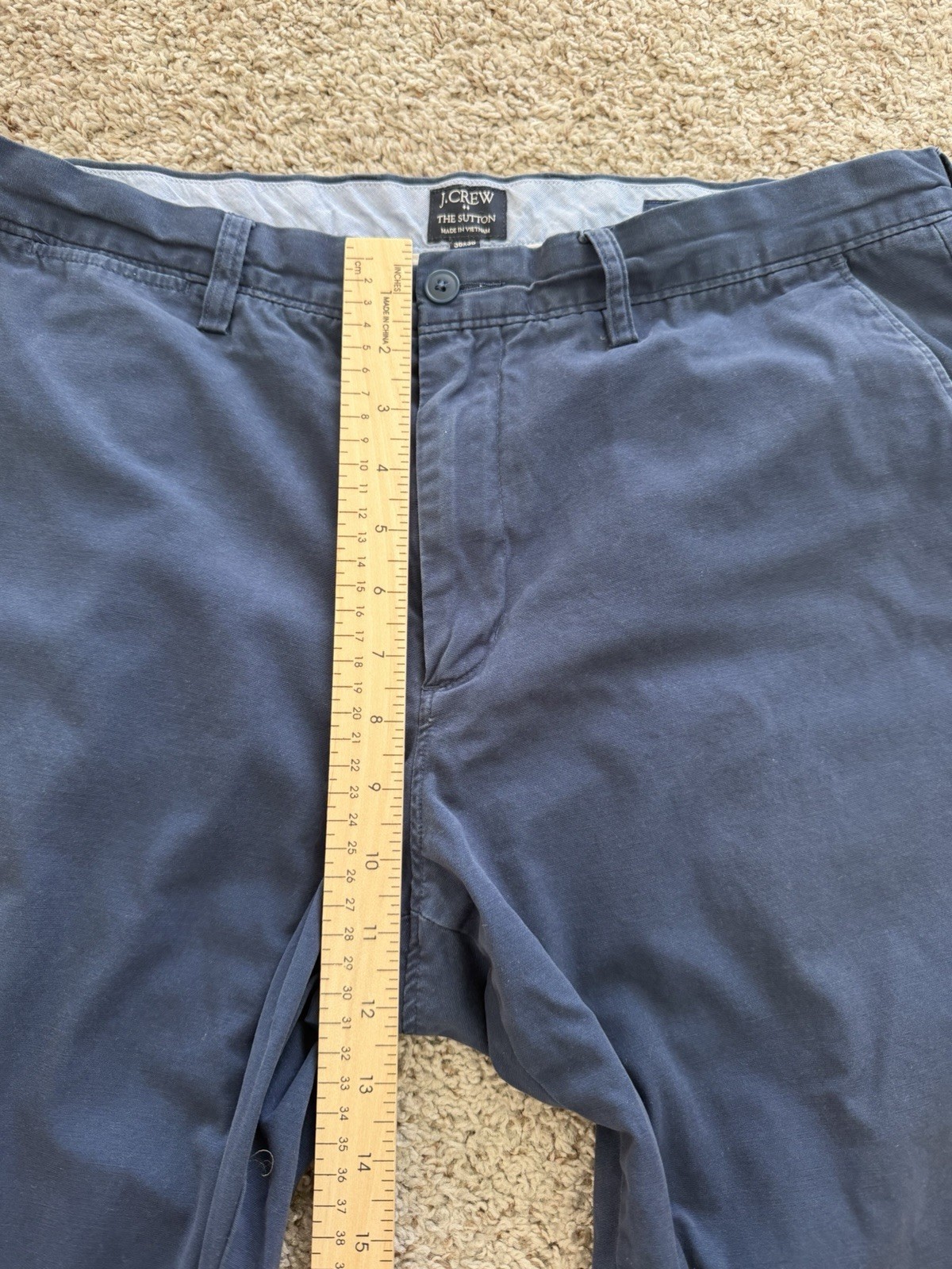 J.Crew The Sutton Navy Summerweight Chino Pants 36×28 Smart Casual Preppy
