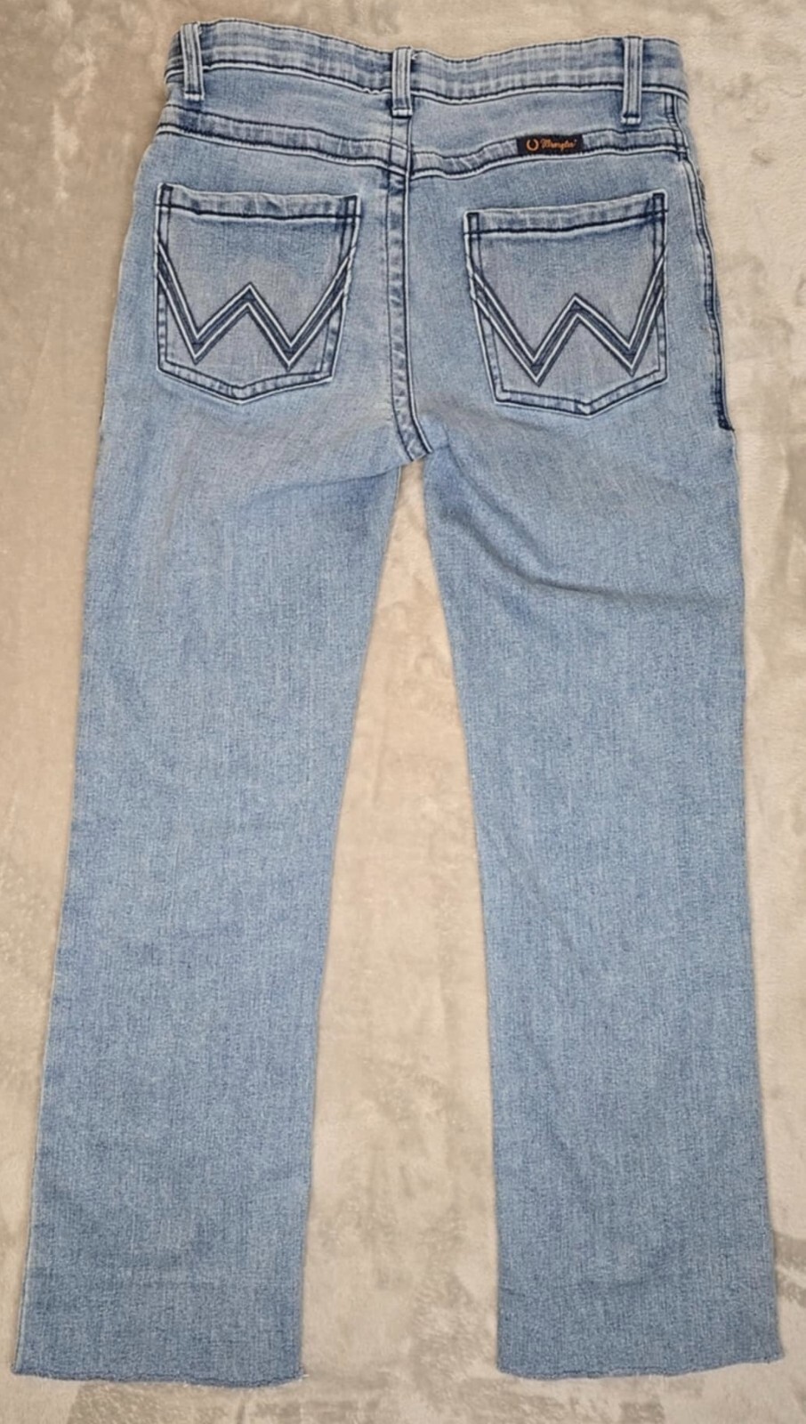 Wrangler Jeans Womens 30×28 Blue Willow Ultimate Riding Stretch Raw Hem