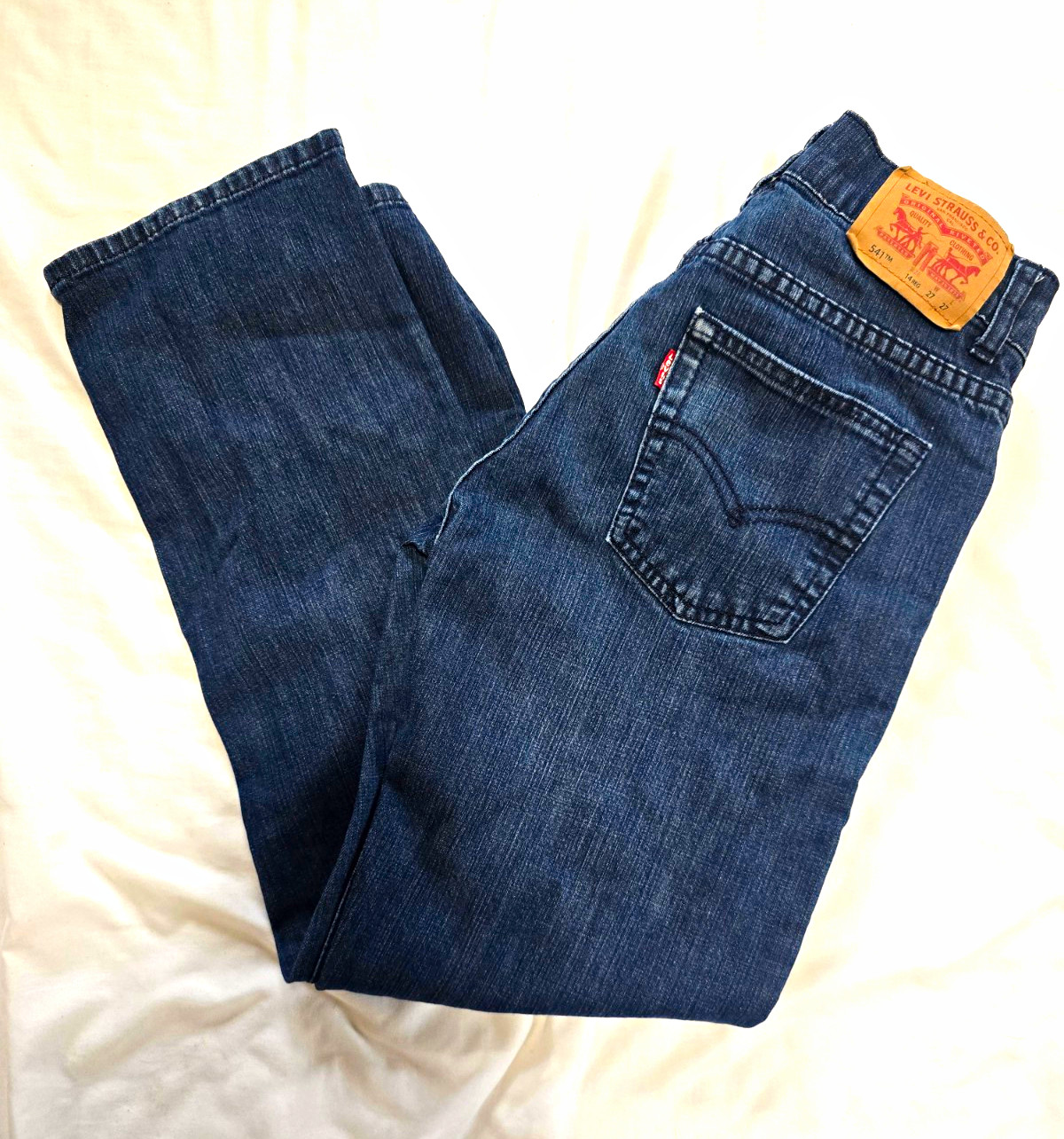 Levi’s 541 Athletic Fit Boys Jeans Size 14 Regular 27×27 Dark Wash Straight Leg