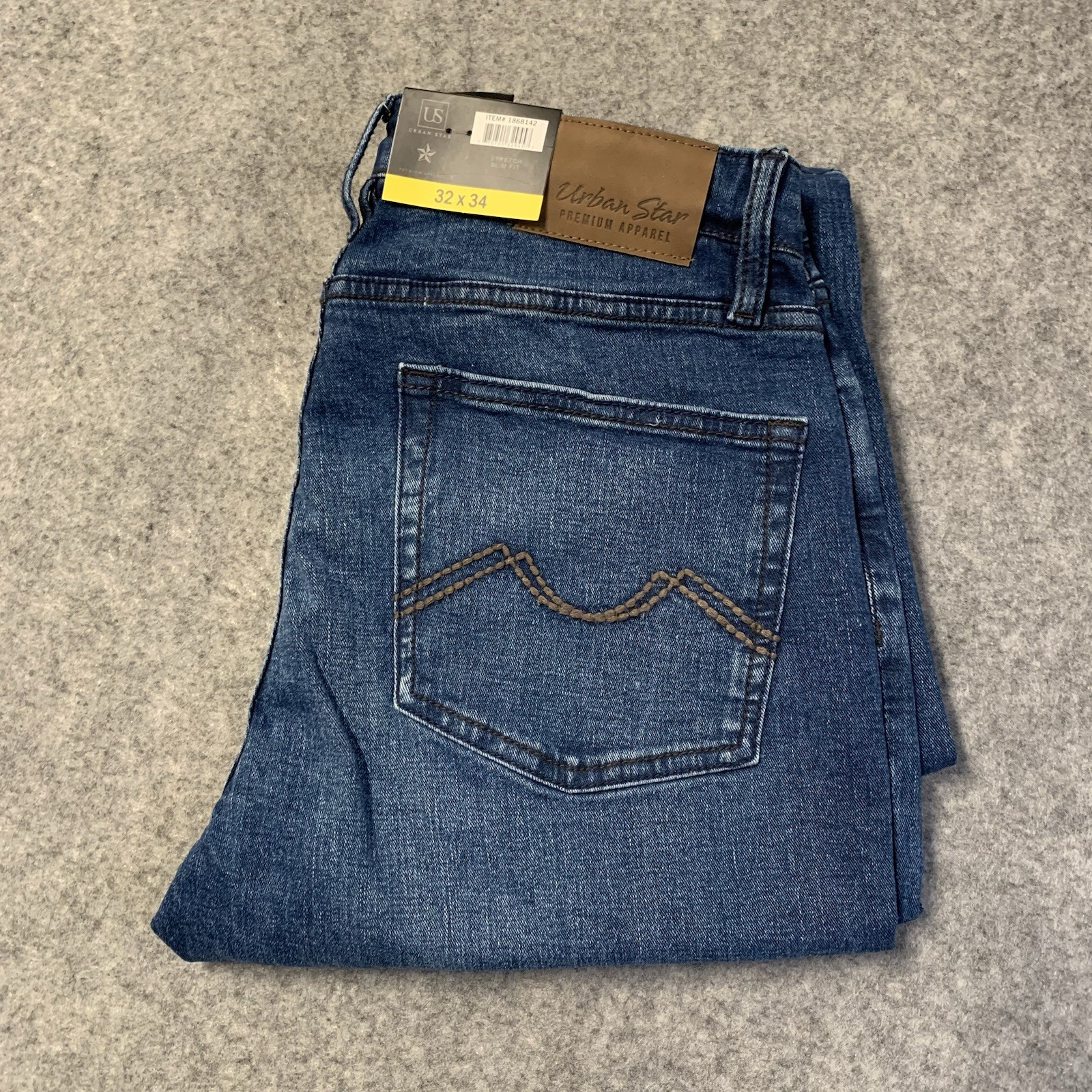 Urban Star Jeans Mens Blue Straight Stretch Various Sizes NEW
