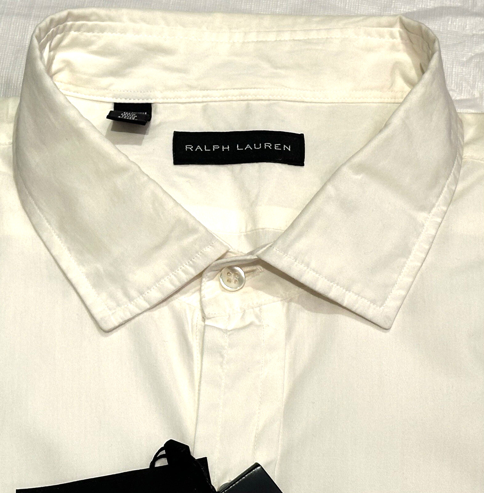 $595 NEW XL 17 /17.5 RALPH LAUREN BLACK LABEL SHIRT GRUNGE WHITE DRESS RARE