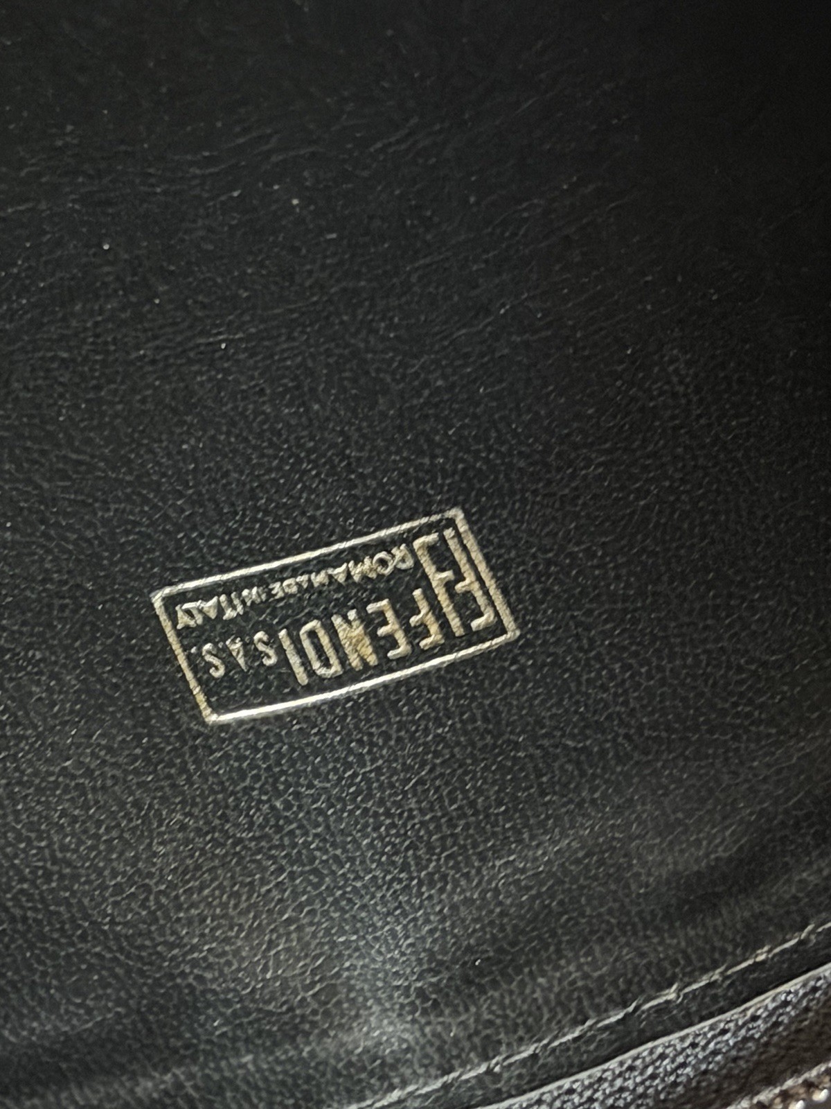 FENDI ROMA ZUCCA FF LOGO MONOGRAM CLUTCH POUCH HANDBAG LEATHER LARGE BAG