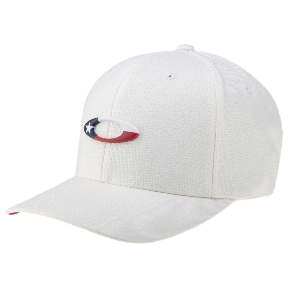 Oakley Mens TinCan Flag Texas Stretch Baseball Cap Hat White Small/Medium New