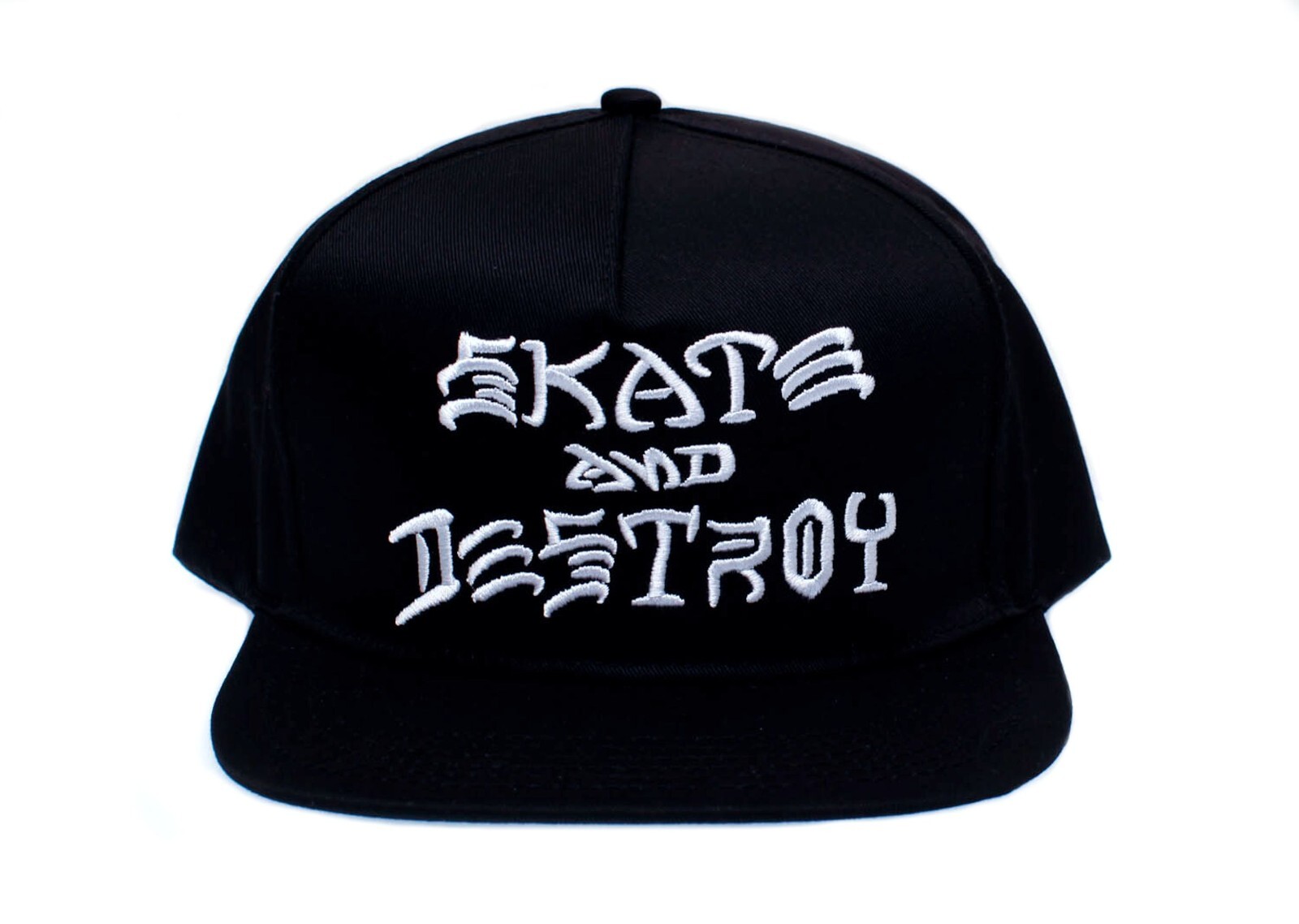 Thrasher Skate and Destroy Hat embroidered Flat Brim Snap Adjustable Adut Black