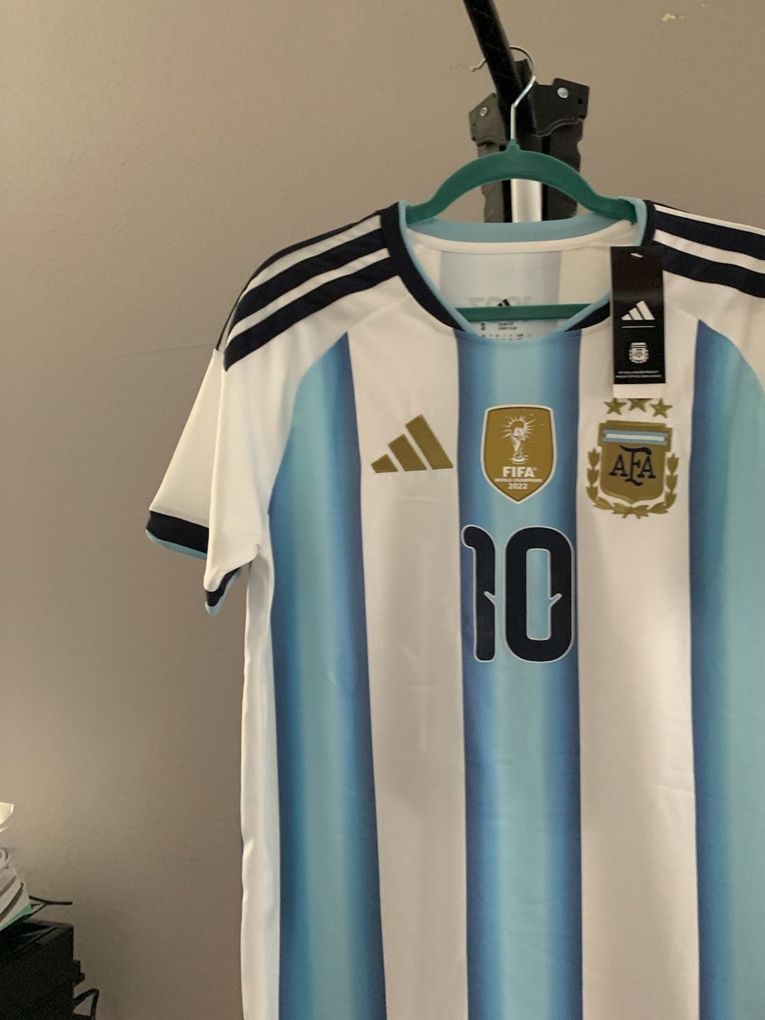 adidas Lionel Messi Argentina 2024 Home Jersey with 3 Stars and World Cup Champi
