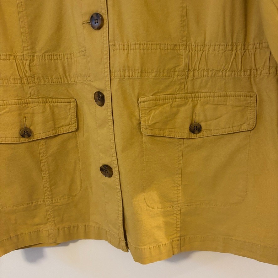 Talbots Mustard Utility Jacket 1X NWT Roll-Tab Sleeves Safari Style Retails $159