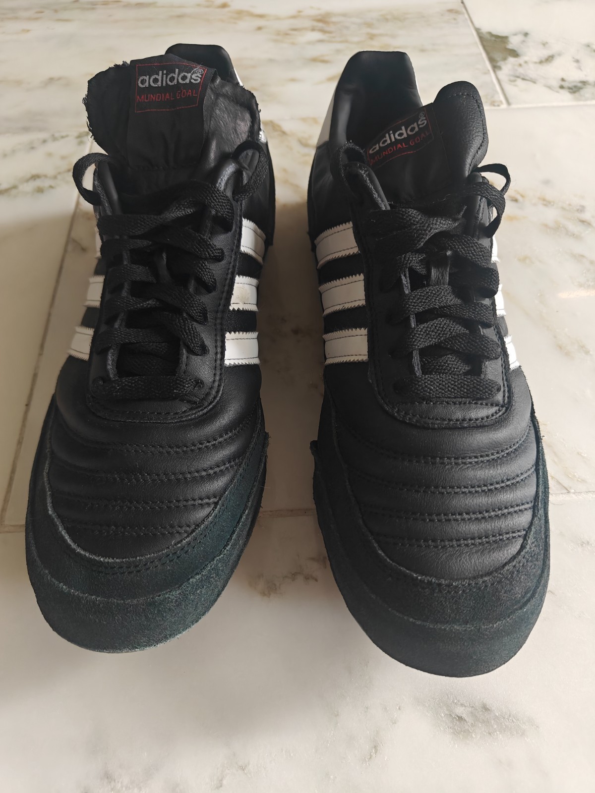 Adidas Mundial Goal Black White Gum Low Top Soccer Sneaker 019310