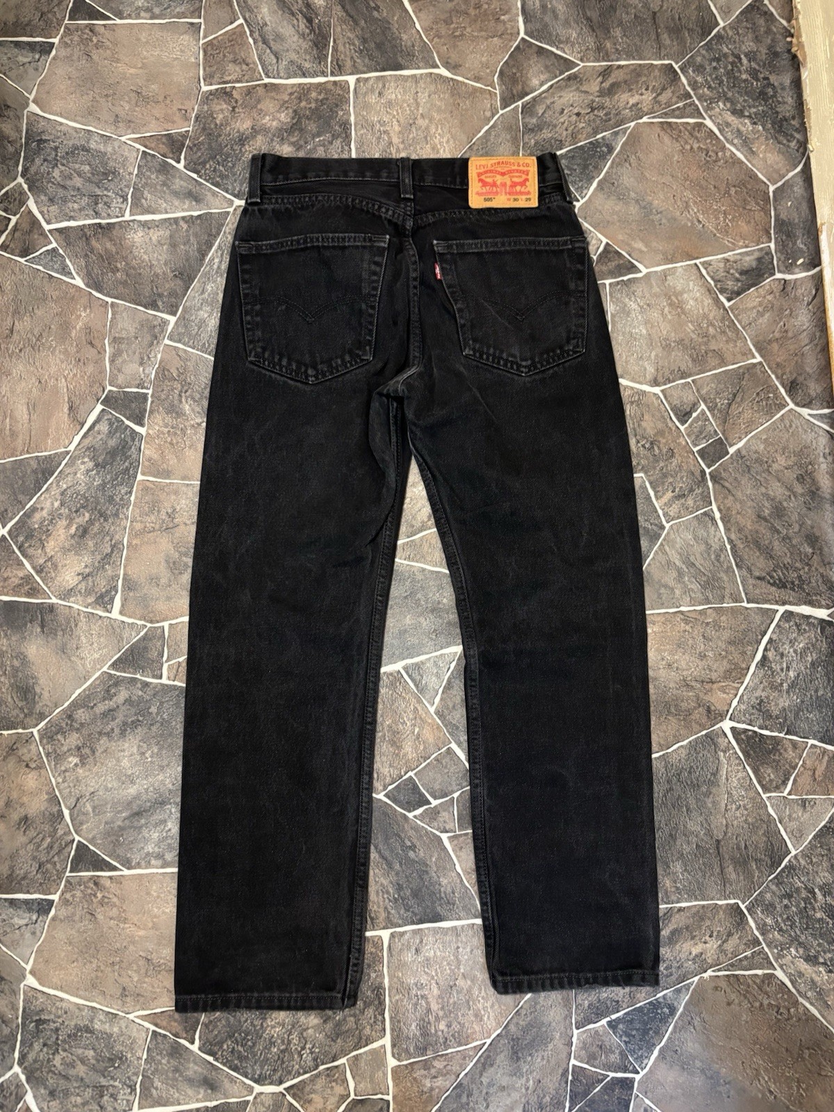 Levi’s 505 Black Jeans Men’s 30×29 Straight Leg Denim Pants