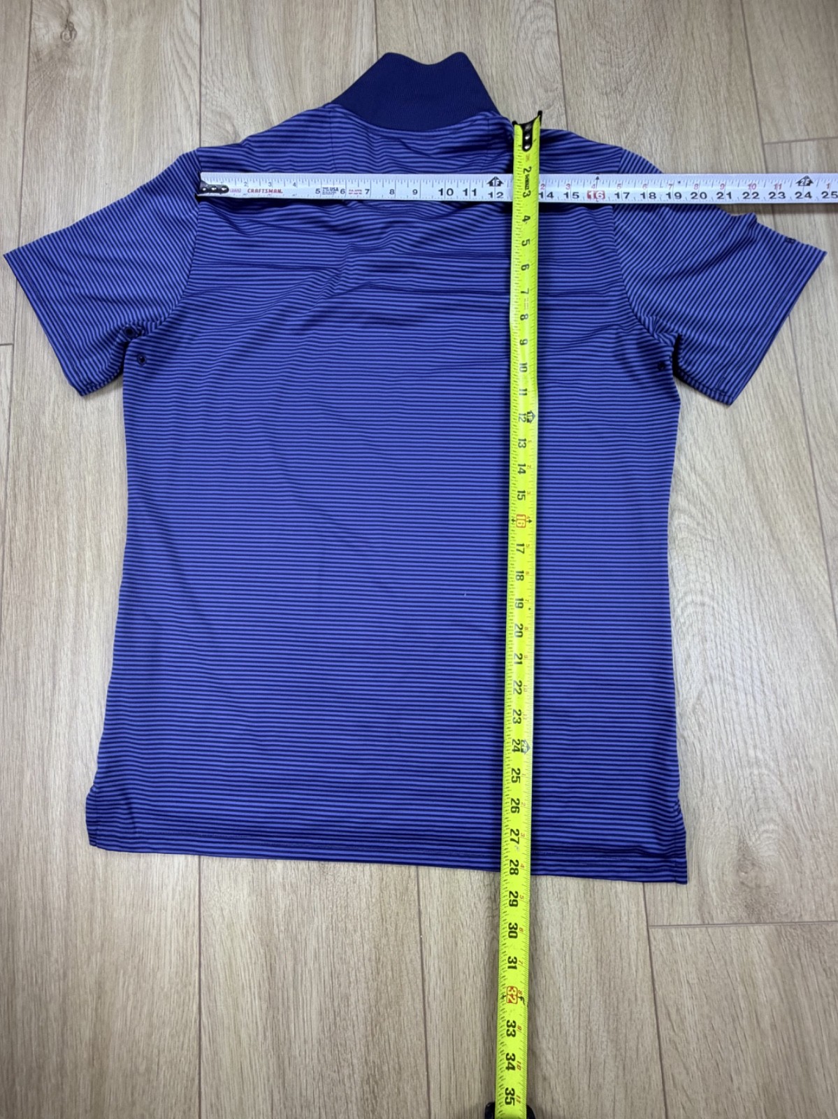 Bonobos Golf Polo Shirt Mens M Slim Fit Blue Striped Performance Short Sleeve