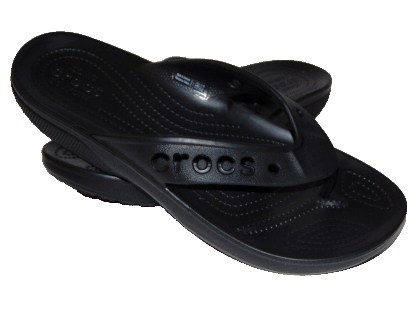 Crocs Baya II Flip Flops Black Men’s 12 Standard Thong Sandals Croslite NWT