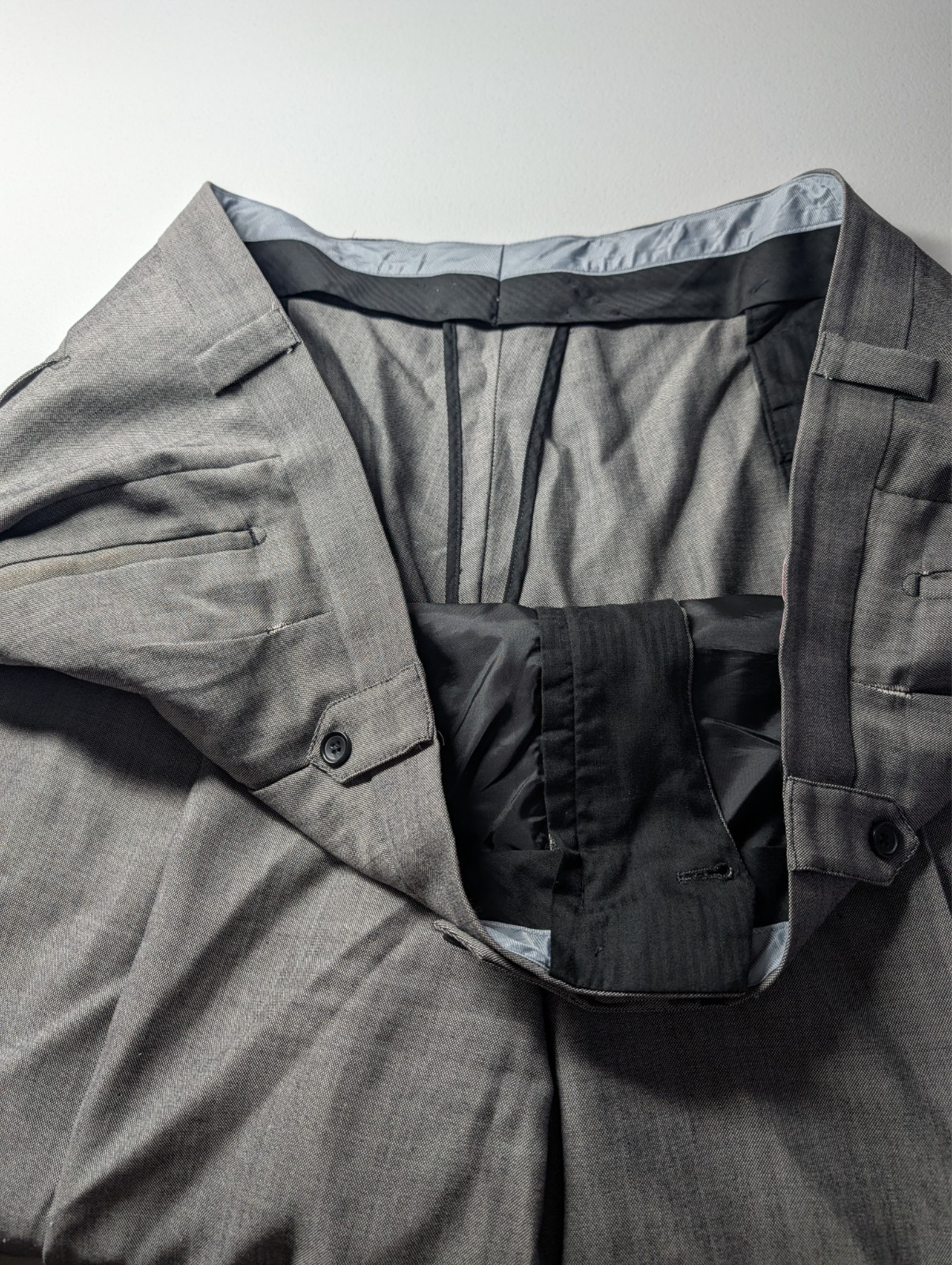 Tiglio Rosso 3 Piece Suit Mens 56L Pants 48×34 Light Gray Double Breasted 150s