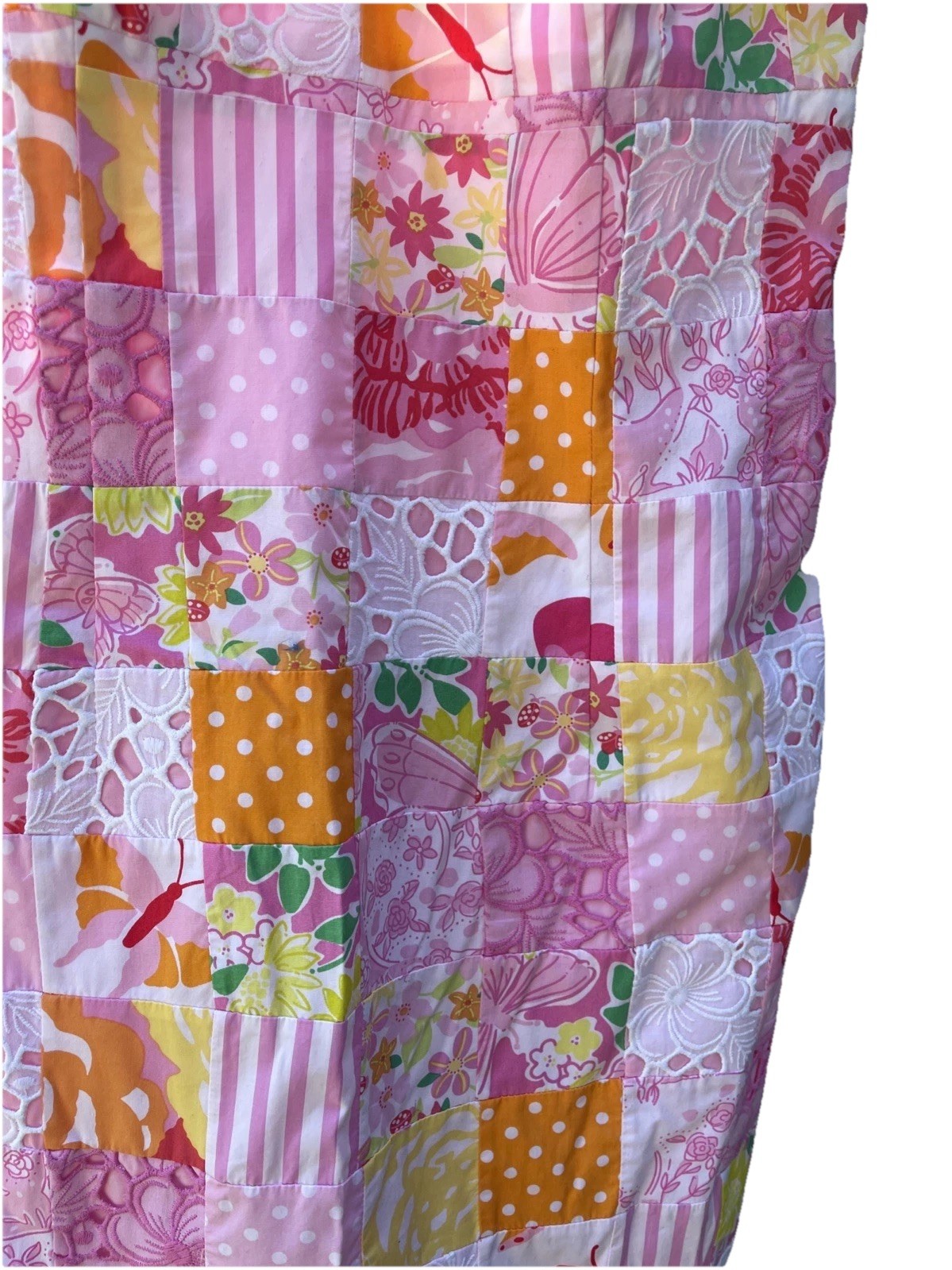 Lilly Pulitzer Bowen Sz 8 Pink Patchwork Mini Strapless Sundress Corset Lined