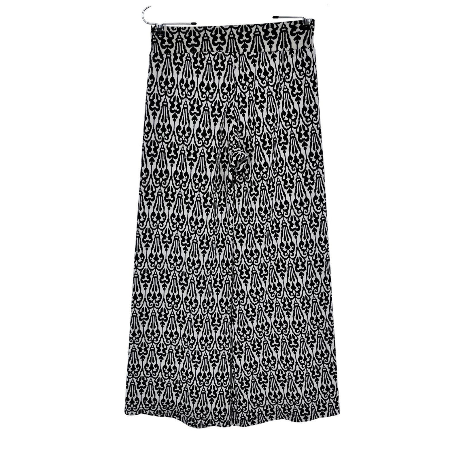 Lime N Chili Palazzo Pants Womens Small Black White Damask Wide Leg Boho Retro