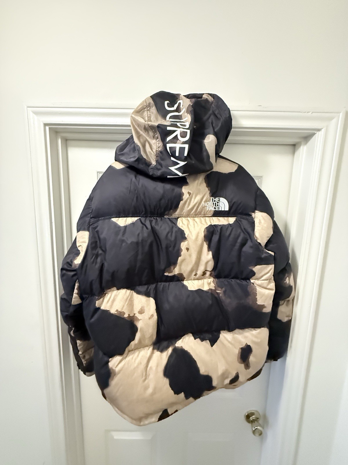 Supreme The North Face bleached denim print Nuptse Puffer