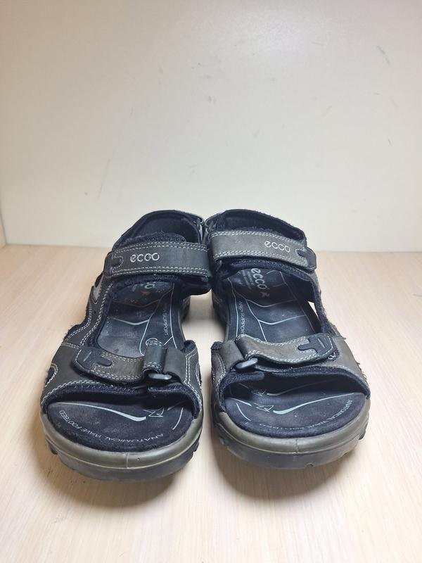 Men Ecco Sandals Grey Leather 42