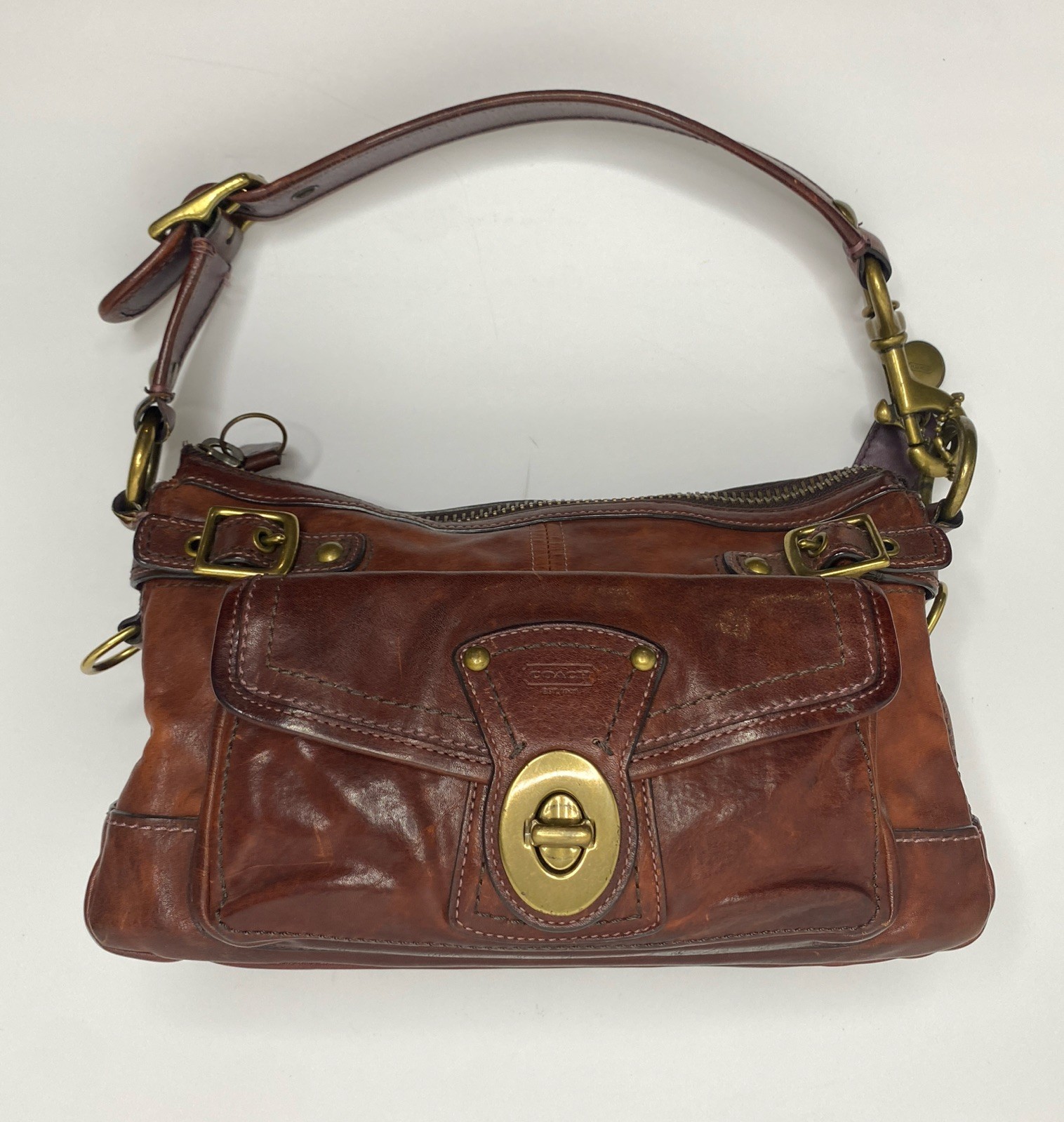 Coach Legacy 65th Anniversary #11127 Brown Leather Shoulder Bag Brass Vtg READ