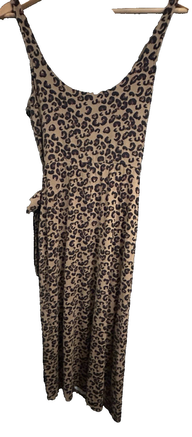 Sugar Lips Leopard Knit Dress Size X Small Wrap-Resort/Beach