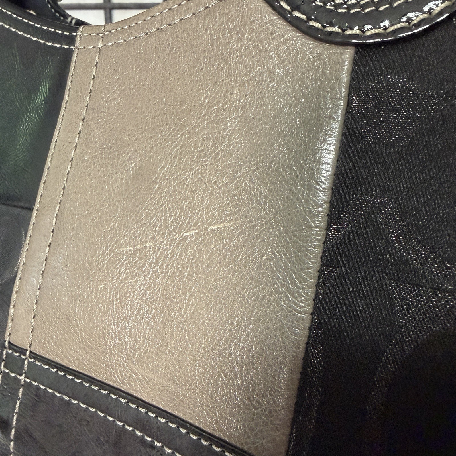 VintagCoach Bleecker Patchwork Tote F14045 Black Silver Pewter Signature Y2K Bag