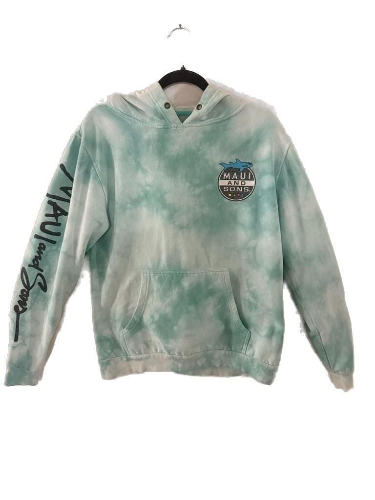 Maui and Sons Turquoise Tie Dye Cookie Logo Shark Hoodie