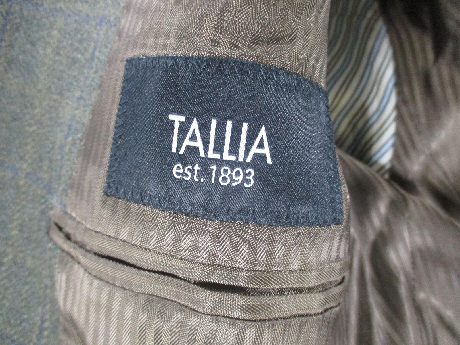 Tallia Blazer Mens Large Green Wool Windowpane Plaid Sport Coat Made Canada