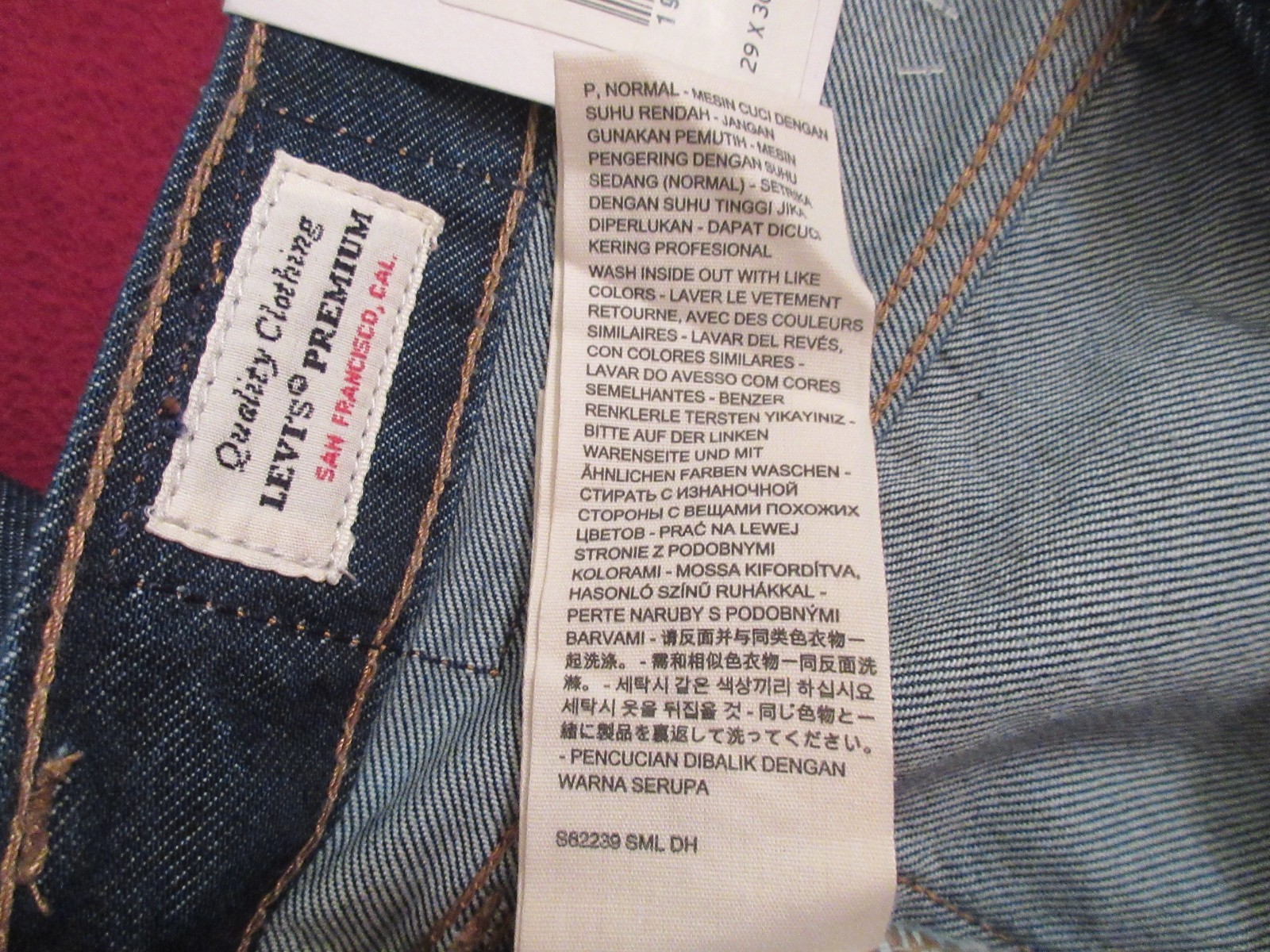 Levi’s Premium 501 Original Fit Circular Jeans Blue Size 29X30 NWT RT$108 3632