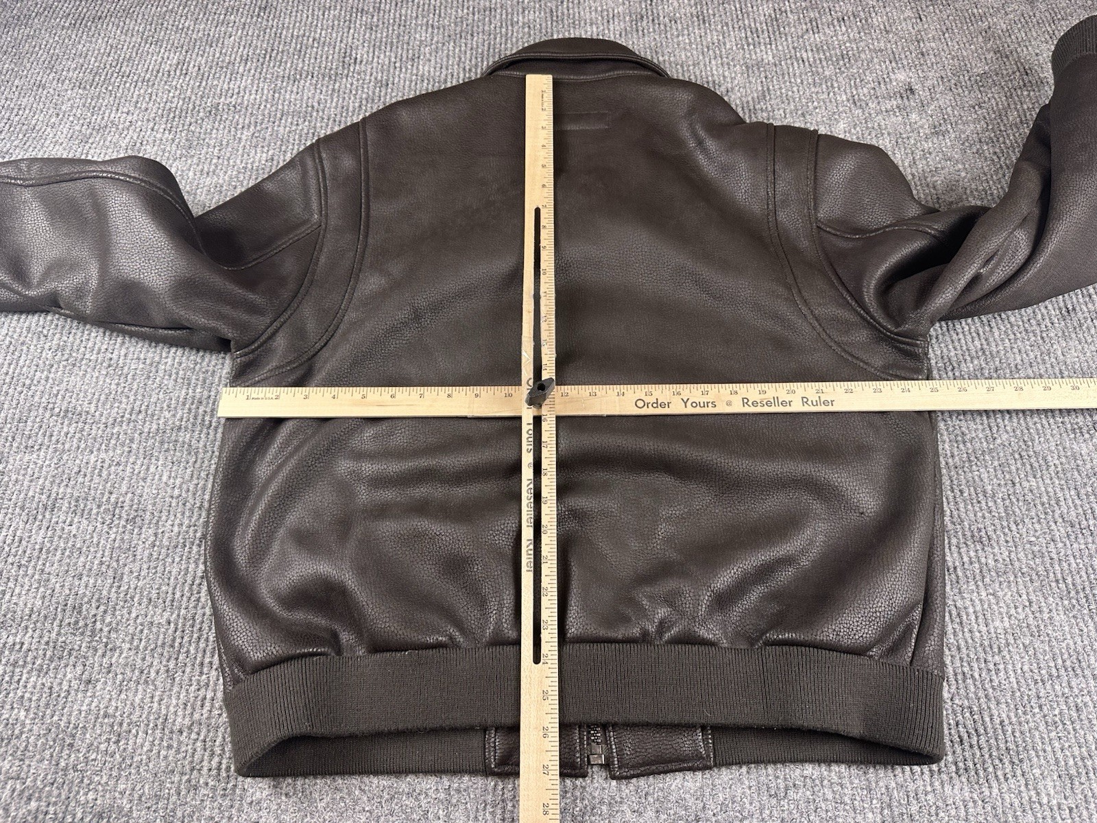 Claiborne Jacket Mens Large Brown Leather Bomber Flight Coat Sherpa Outerwear