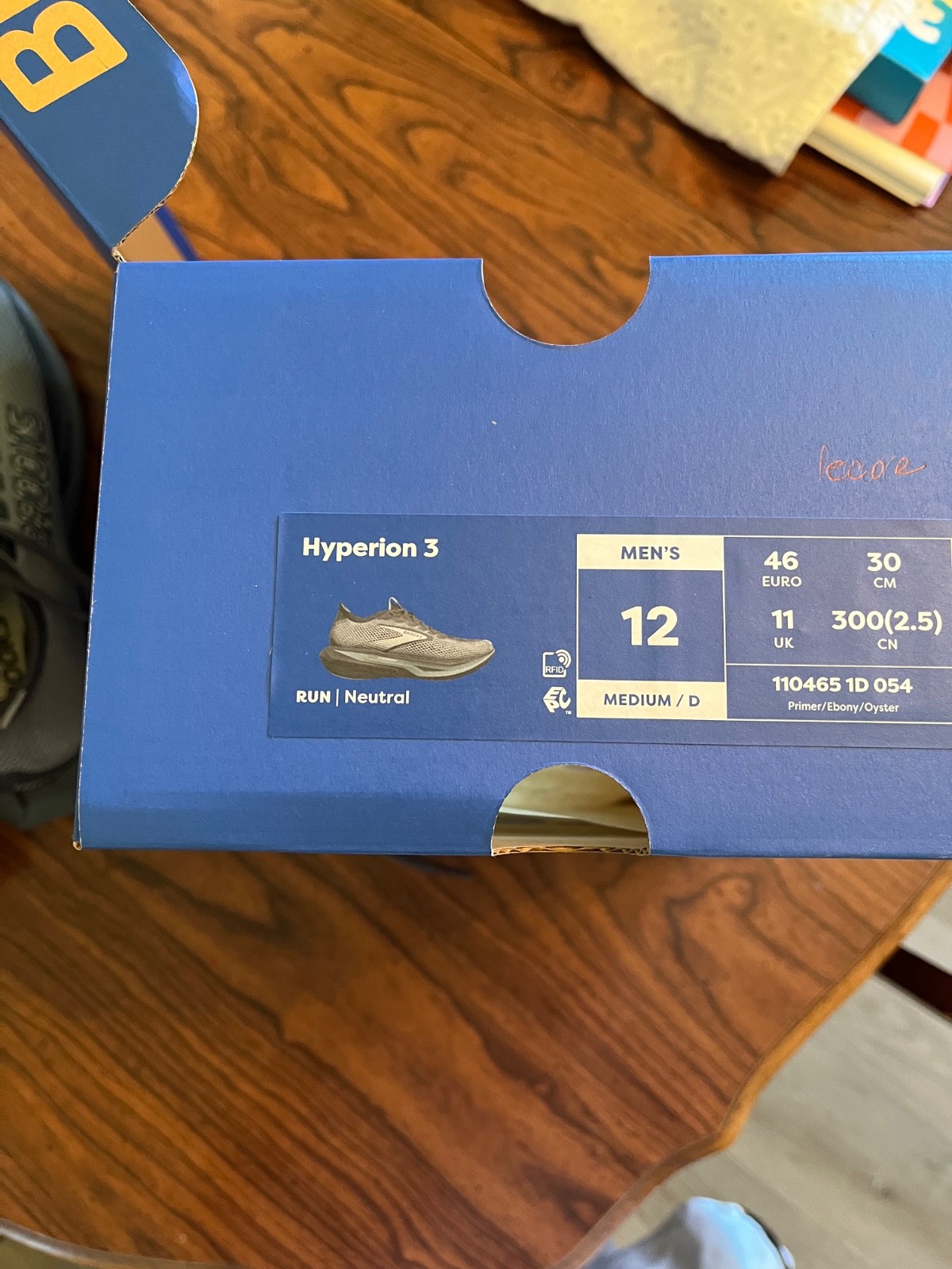Brooks Hyperion 3 mens medium D size 12: used 3x, primer/ebony/oyster, in box.