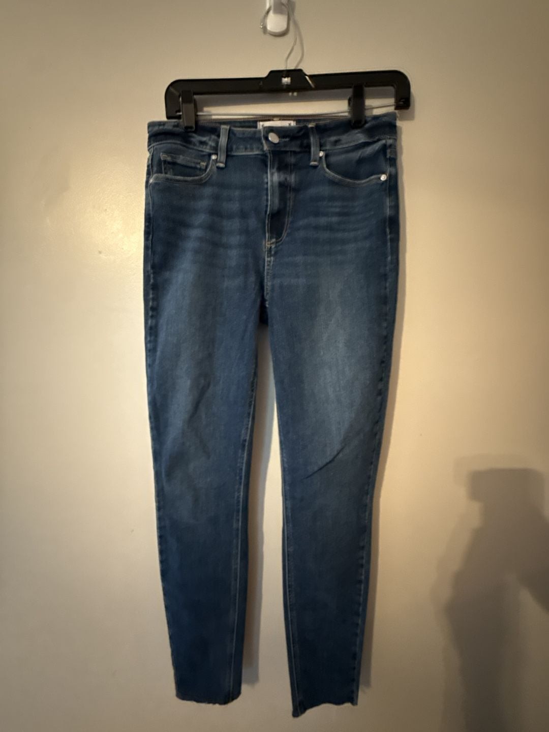 PAIGE Hoxton Ultra Skinny High Rise Raw Hem Jeans Size 28