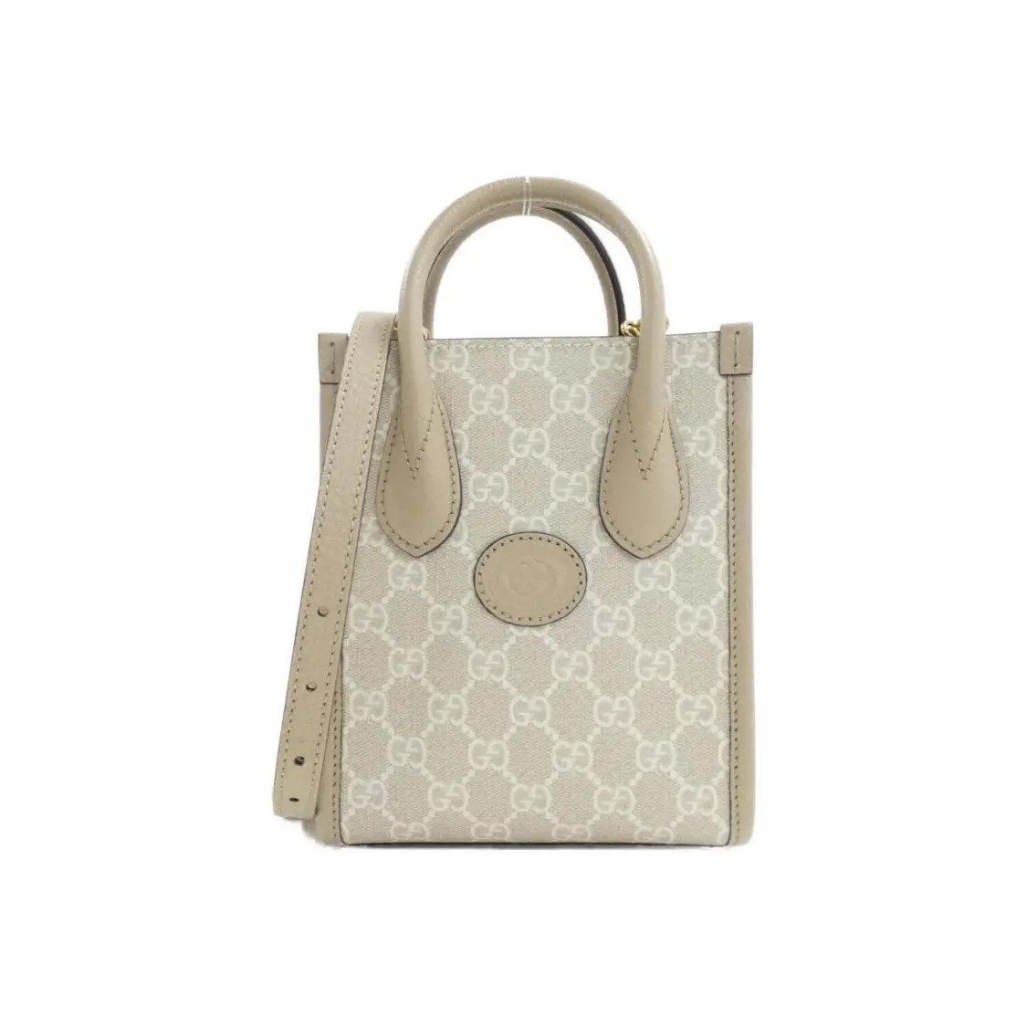 GUCCI Vintage Logo Detachable Shoulder Strap Tote Bag 6.2×2.7×7.8 in