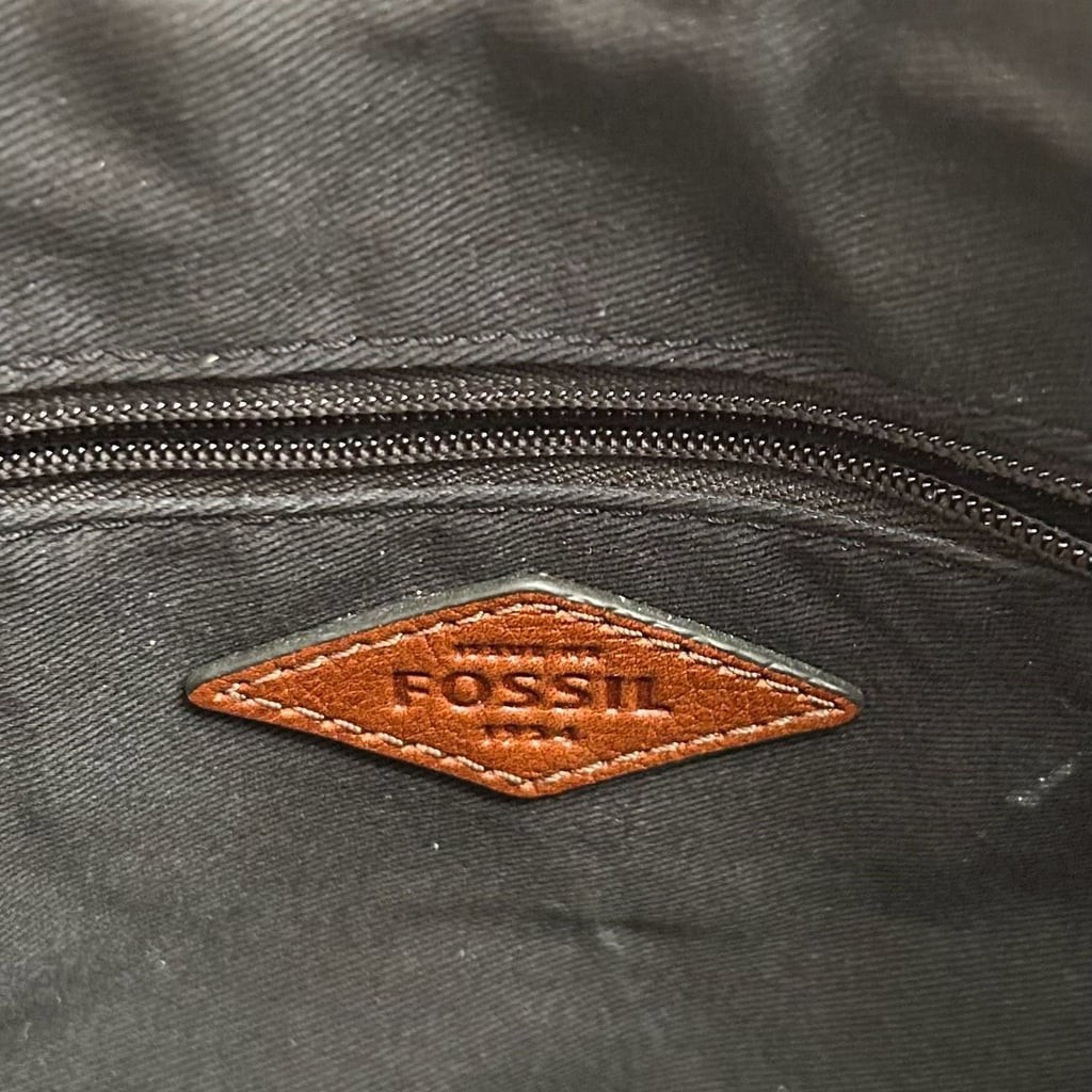 Fossil Kinley Striped Canvas and Leather Crossbody Bag
